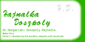 hajnalka doszpoly business card